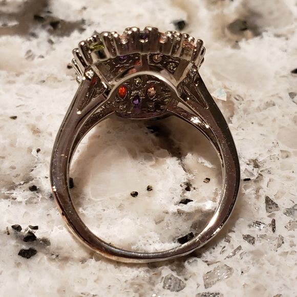 Precious gemstone ring. Platinum over sterling. - Picture 4 of 10